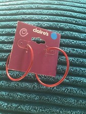 Claire’s 1 Pair Pierced  Looped Earrings - Maroon/red