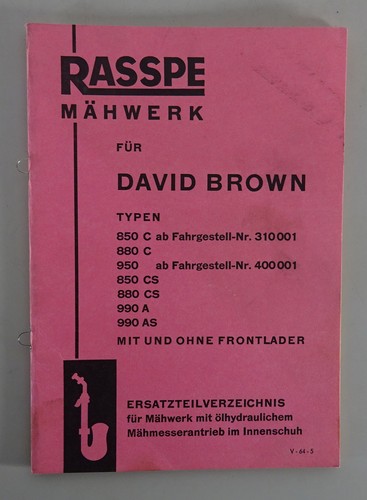 Parts catalog rasspe mower for - parts,