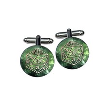 D20 Dice Cufflinks | Green