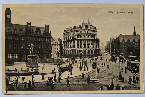 Vintage postcard city - vintage, square