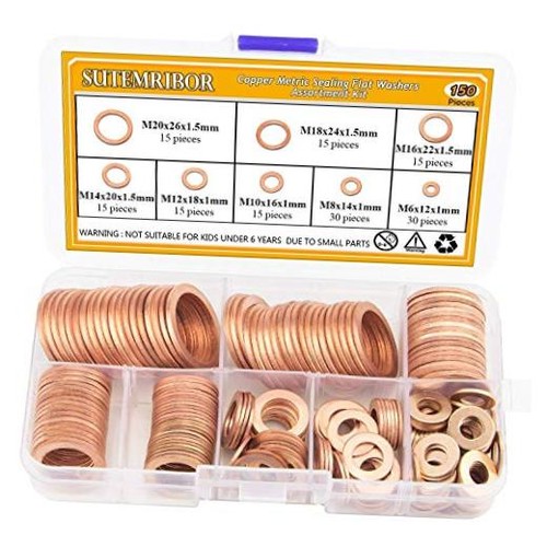 150pcs sizes copper metric - sizes,