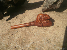 Hand Carved wood netsuke mouse