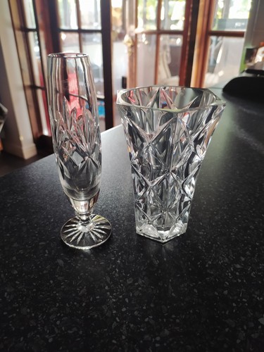 Cut glass crystal vases - 2,