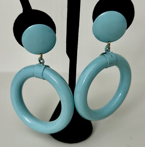 Baby blue hoop dangle metal - baby,