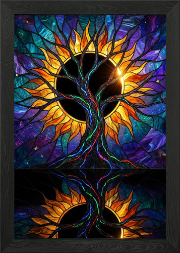 Stained glass cosmic - cosmic, tree