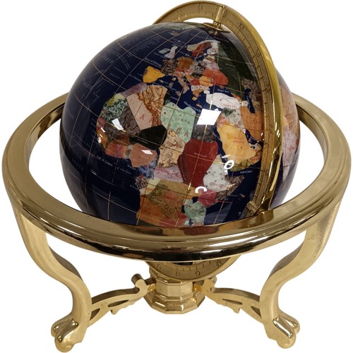 Blue gemstone tabletop globe - tabletop,