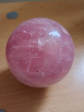 Large Rose Quartz Crystal Ball Sphere With Stand