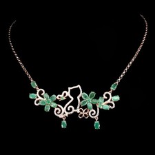 Unheated Oval Black Opal 5x3mm Sapphire Cz 925 Sterling Silver Necklace 16inches