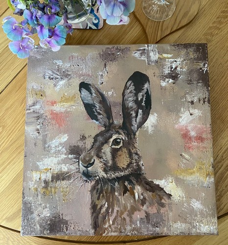 Hare painting original - painting-,