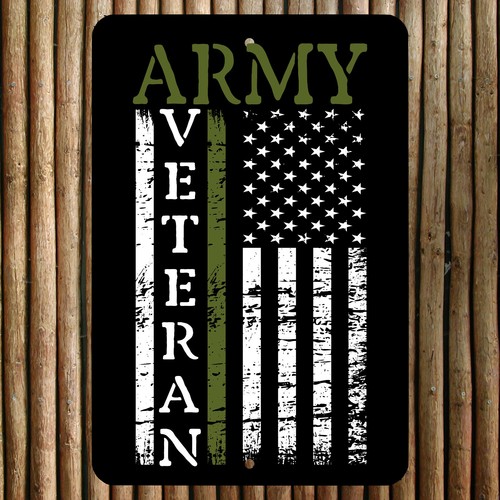 Custom army veteran flag metal - custom,