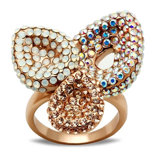 Aurora borealis rose gold ring - borealis,