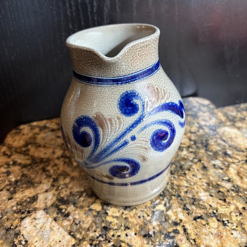 Blue salt glazed stoneware - glazed,