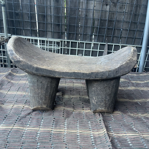 African carved wooden bench - wooden,