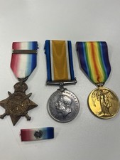 WW1 1914 Mons Star Trio Medal Trio With Bar York Regiment 10296 Private C.R.Plaw