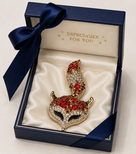 Chic red fox - chic, diamante