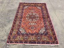 Vintage Traditional Handmade Persian Keshan Wool Multicolor Rug 192x130cm