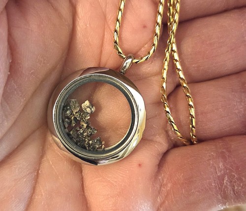 Silver moon rock - rock, locket,