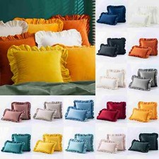 Ruffled Edge Velvet Cushion