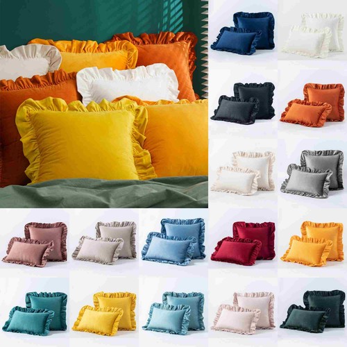 Ruffled edge velvet cushion - ruffled,