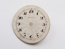 Vintage 1920s-1930s Rolex watch dial 23mm, silver Guilloche pattern
