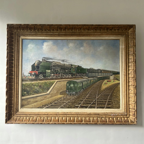 Classic train oil painting - classic,