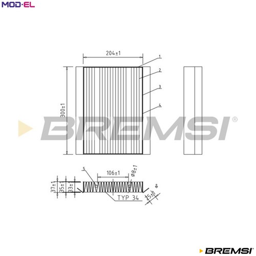 Filter cabin air - filter, for