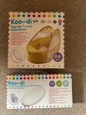 Koo Di Pop Up Travel Cot & Mattress Bundle/VGC/Green/Portable/Travel/Boxed 