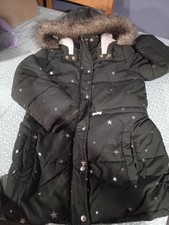 Girls Joules Coat, Fleece Lined, Gold Stars. Age 11-12years. Excellent con.