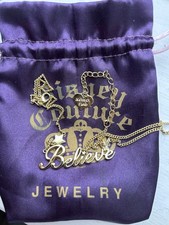 Disney Couture Tinkerbell ‘Believe’ Gold Plate Fairy Necklace w Original Pouch