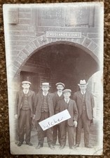 c1910 Paddock Huddersfield Men Outside Croslands Court RP Postcard