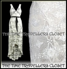 RARE BNWT Kate Moss Ivory Crochet Wrap Maxi Dress Summer Sexy Beach UK 8 36 4