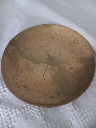 Vintage chinese brass - plate, or