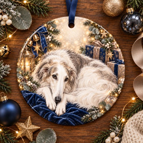 Borzoi christmas tree - christmas,