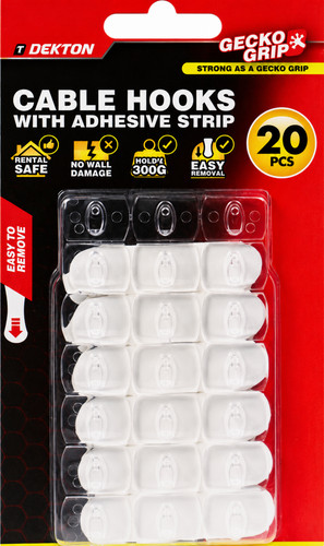 Clear adhesive cable hooks - clear,