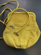 Vintage Fendi Yellow Corduroy & Leather Vanity Pouch Or Shoulder Bag with Mirror
