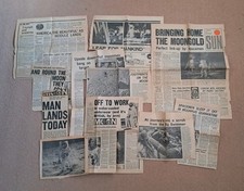 1969 Apollo 11 Moon Landing Newspaper Clippings And Articles. Mixed Lot X11 VTG