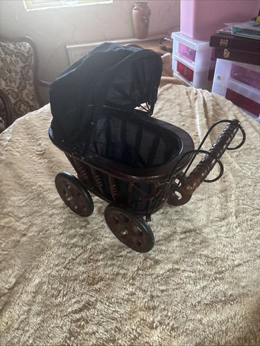 Small antique dolls pram - small,