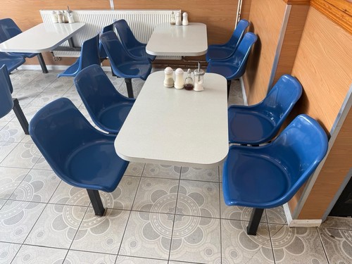 Booth seating set blue chairs - set:,