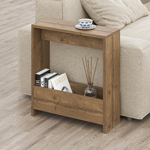 Side table with magazine rack - side,