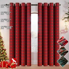 Check Eyelet Curtains Ring Top