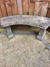 Concrete Curved Garden Bench