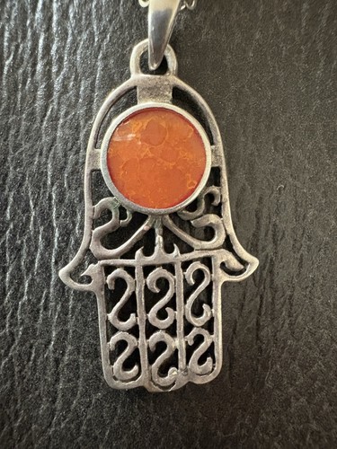 Sterling silver hamsa hand - silver,