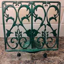 Vintage cast iron green book stand cookbook kitchen decor classic home