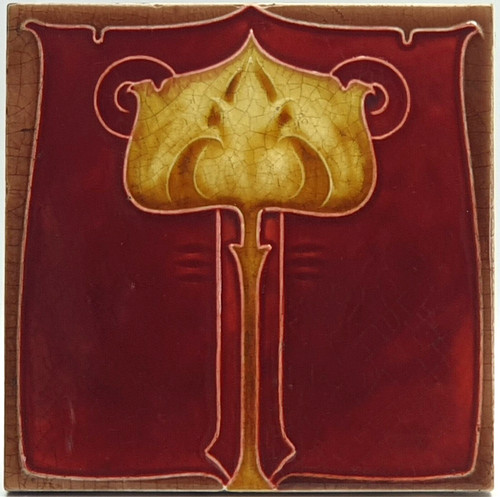 Antique fireplace tile - antique,