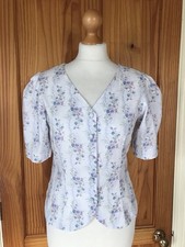 Laura Ashley Vintage Short Sleeve Blouse - Size 12 - Please Check Measurements