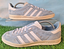 2014  ADIDAS ORIGINALS GAZELLE INDOOR TRAINERS SIZE 10 BLUE SUEDE  / WHITE TRIM