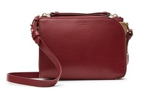 Reiss Bag Crossbody Arnott Burgundy Leather Detachable Strap Shoulder Bag $285
