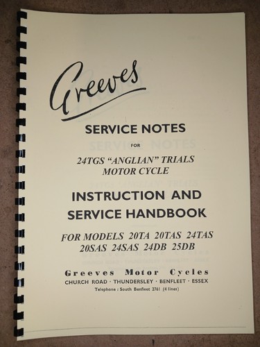 Greeves service notes for - service,