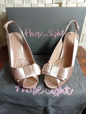 Phase Eight Cameo Pink Satin Peep Toe Shoes Size 6 With Box And Dust Bag