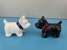 Scottie Dogs Salt and Pepper Pots Black and White